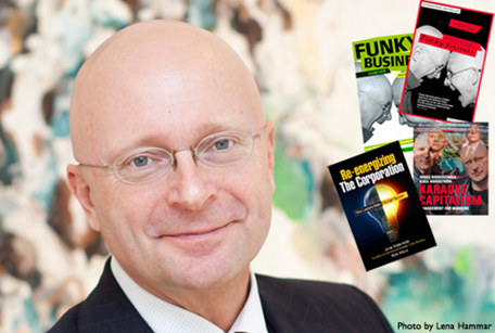 Jonas Riddderstråle with his books